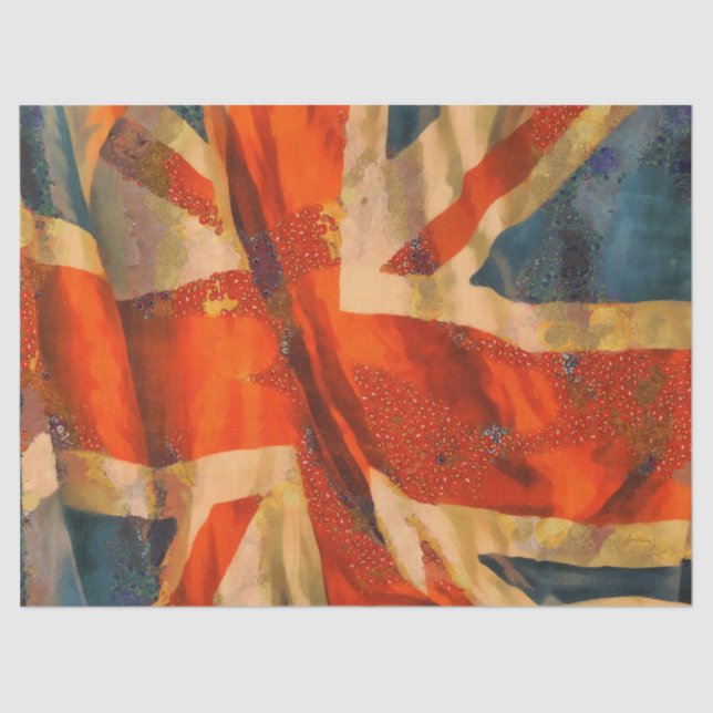 Papier Mousseline Style Grunge Union Jack Drapeau britannique (Recto)