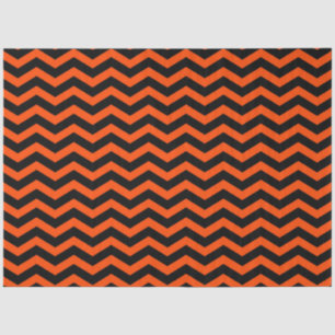 Papier Mousseline Style Halloween   Orange Black Chevron