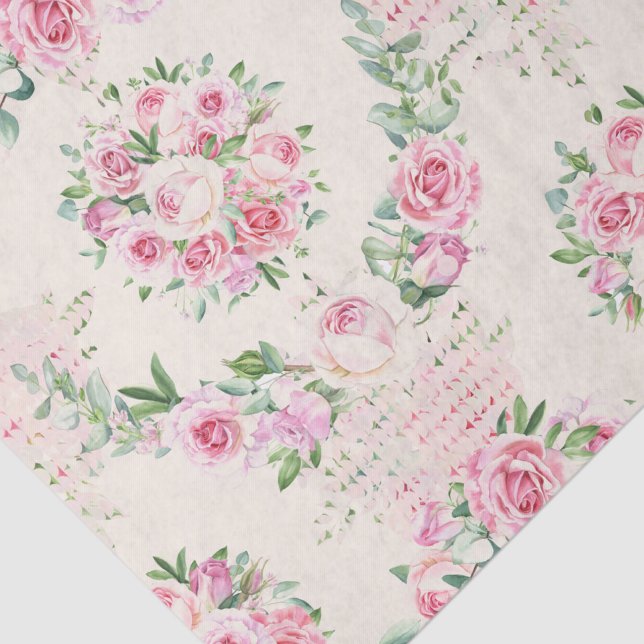 Papier Mousseline Style rustique rose classique fleurs féminines env (Créateur téléchargé)