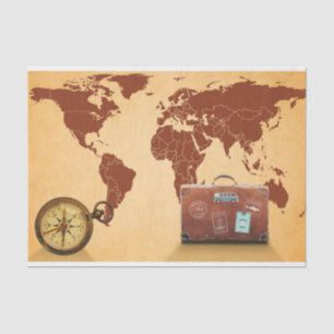 Papier Mousseline Style vintage, Carte du monde Imprimer