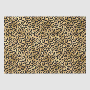 Papier Mousseline Stylish Black & Gold Foil Leopard Spots Safari