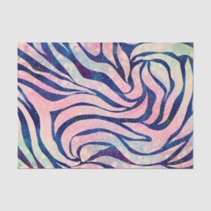 Papier Mousseline Stylish Metallic Blue & Holographic Zebra Print