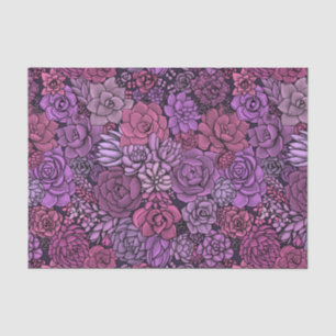 Papier Mousseline Succulent jardin en rose et violet