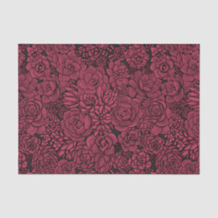 Papier Mousseline Succulents à Viva Magenta- Couleur de l'année 2023
