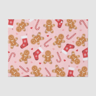 Papier Mousseline Sucre de canne en pain d'épices Bas Noël rose