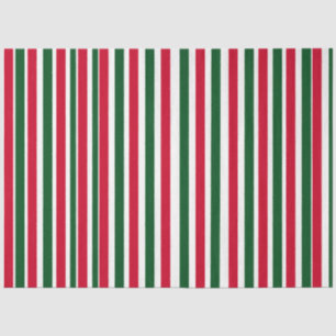 Papier Mousseline Sucre de canne rouge et vert Stripes de Noël