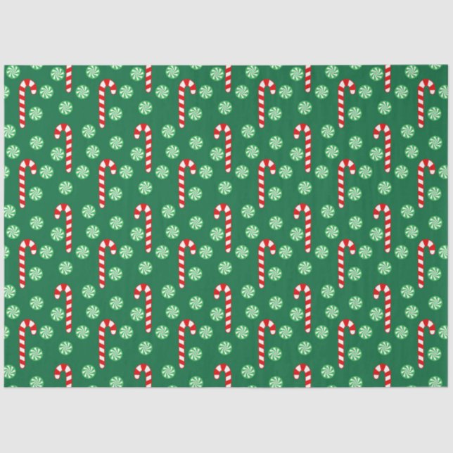 Papier Mousseline Sucre de canne vert rouge Noël (Recto)