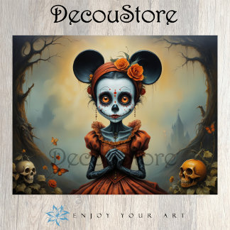 Papier Mousseline Sugar Skull Doll Decoupage