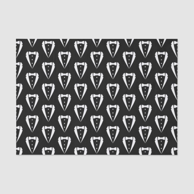 Papier Mousseline Suit Mariage noir Tuxedo (Recto)