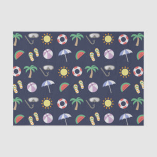 Papier Mousseline Summer Beach Vacances Motif bleu