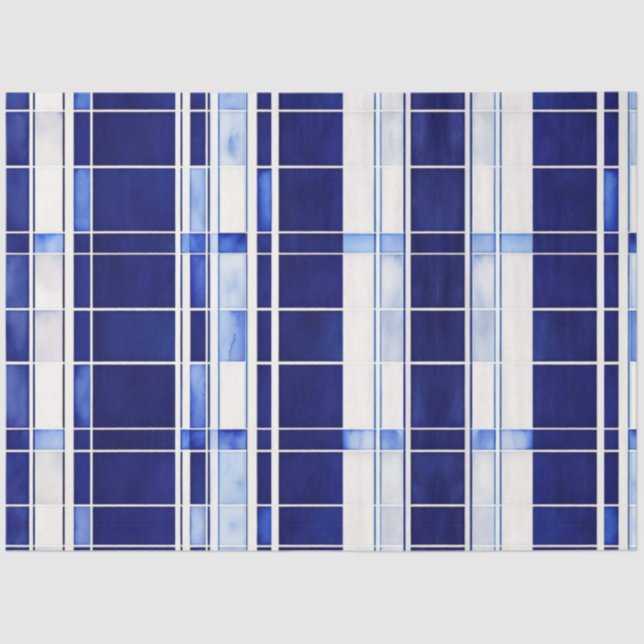 Papier Mousseline Summer Navy Blue Boat Collection de rayures modern (Recto)