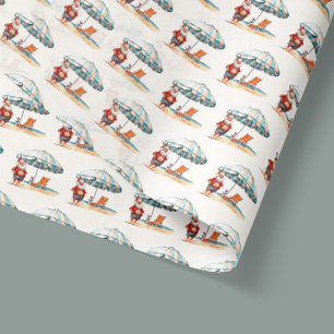 Papier Mousseline Summer Père Noël Beach Noël en juillet Fête d'été