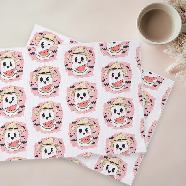 Papier Mousseline Summerween Summer Halloween Cute Ghost (Créateur téléchargé)