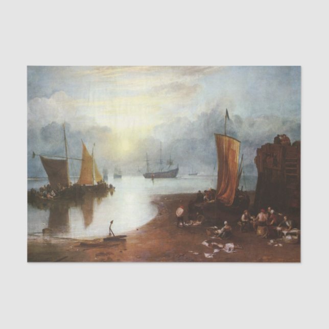 Papier Mousseline Sun Rising Through Vapor Fishermen, J.M.W. Turner (Recto)