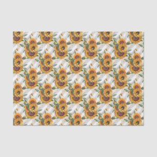 Papier Mousseline Sunflower Lover Bee Honeycomb Motif