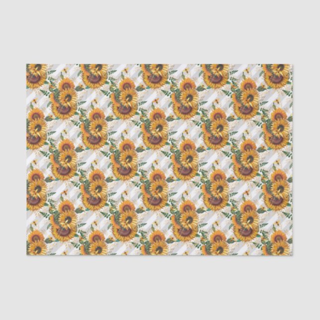 Papier Mousseline Sunflower Lover Bee Honeycomb Motif (Recto)