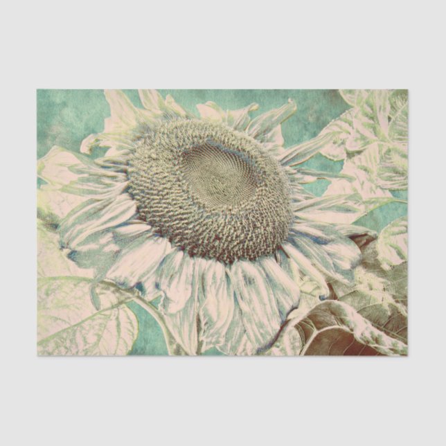 Papier Mousseline Sunflower Vintage Pastel Decoupage (Recto)