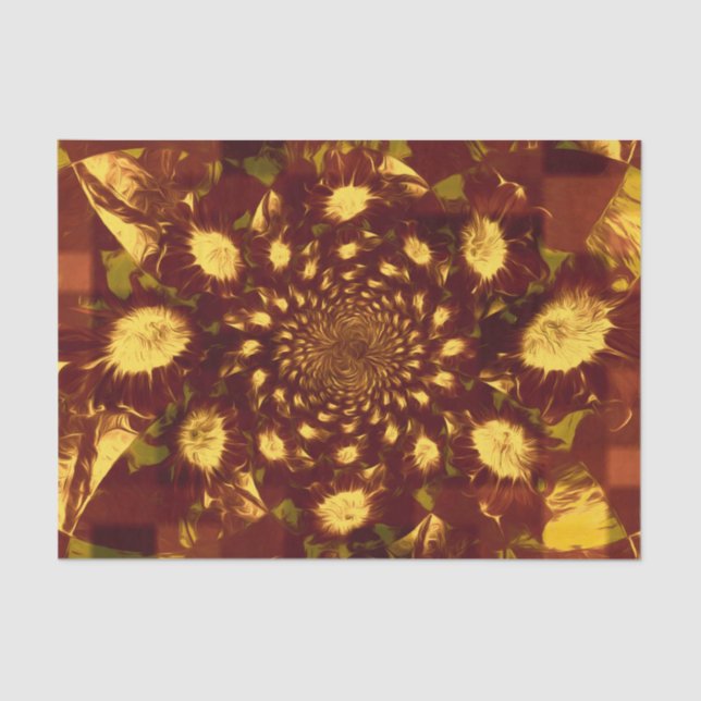 Papier Mousseline Sunflower Yellow Brown Country Decoupage (Recto)