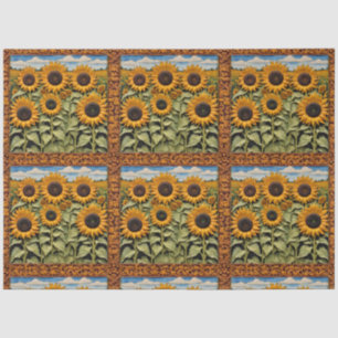 Papier Mousseline Sunflowers Beautiful Trendy Collection