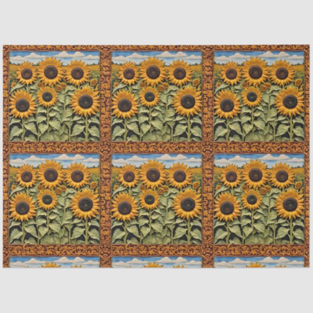 Papier Mousseline Sunflowers Beautiful Trendy Collection (Recto)