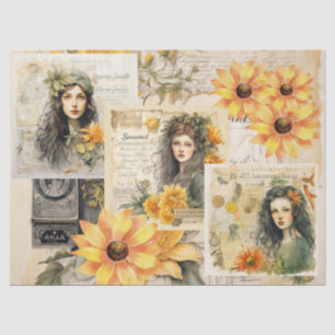 Papier Mousseline Sunflowers & Girly Dreams Collage Tissu Papier
