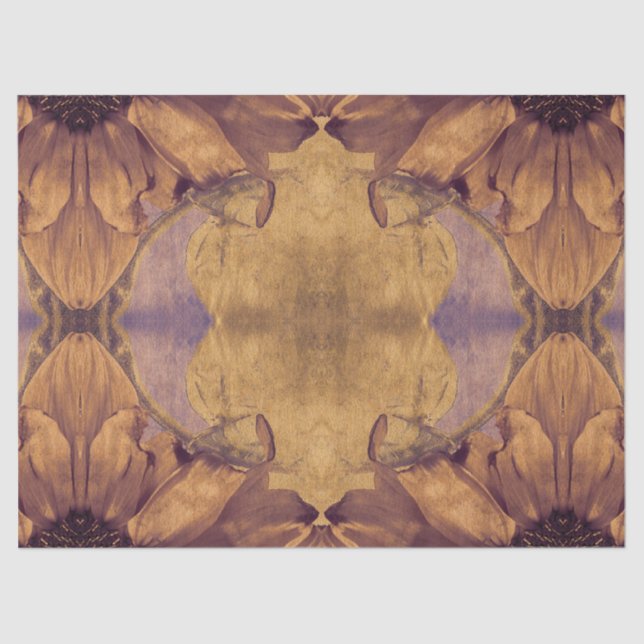 Papier Mousseline Sunflowers Gold Purple Vintage Motif d'antiquité (Recto)