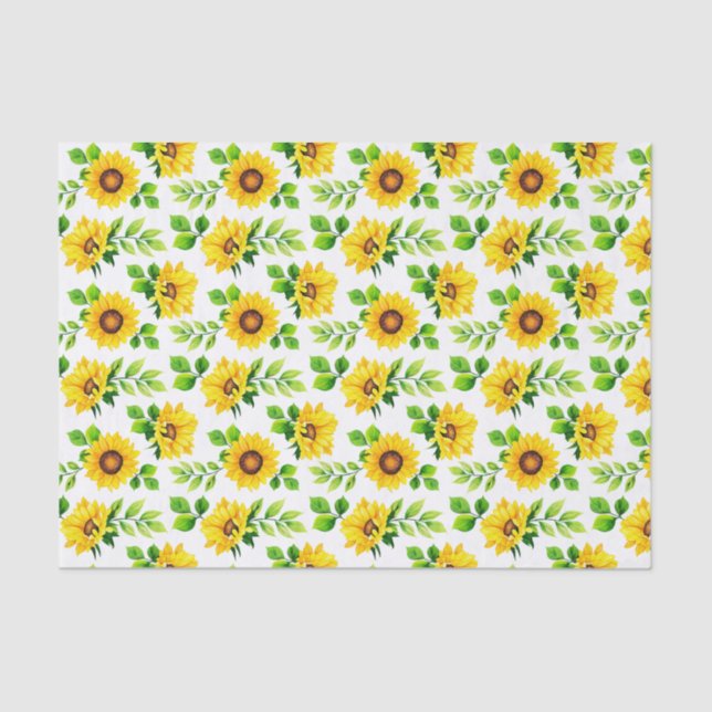 Papier Mousseline Sunflowers Motif Botanique Jardin Fête Florale (Recto)