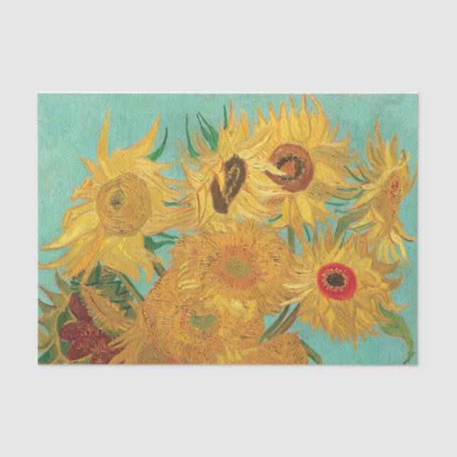 Papier Mousseline Sunflowers par Vincent Van Gogh Tissue Paper (Recto)