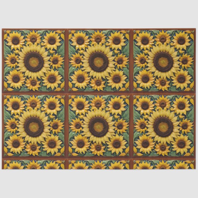 Papier Mousseline Sunflowers Populaire belle collection (Recto)