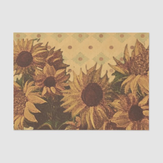 Papier Mousseline Sunflowers retro vintage backfrop (Recto)