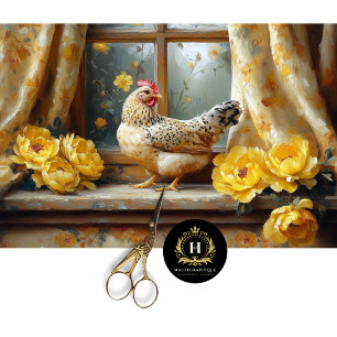 Papier Mousseline Sunny Farmhouse Poulet Roses Jaunes Découpage