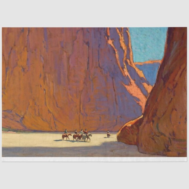 Papier Mousseline « Sunset Canyon de Chelly » par Edgar Payne (Recto)