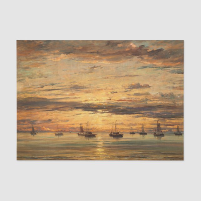 Papier Mousseline Sunset Scheveningen par Hendrik Willem Mesdag (Recto)