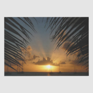 Papier Mousseline Sunset Through Palm Fronds