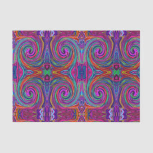 Papier Mousseline Super Abstrait Retro Magenta Dark Rainbow Swirl