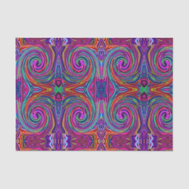 Papier Mousseline Super Abstrait Retro Magenta Dark Rainbow Swirl (Recto)
