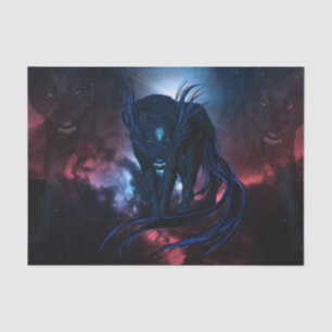 Papier Mousseline Super loup imaginaire noir