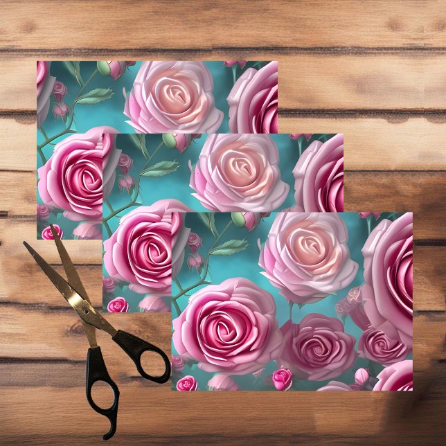 Papier Mousseline Superbe motif rose à l'aspect vintage (Créateur téléchargé)