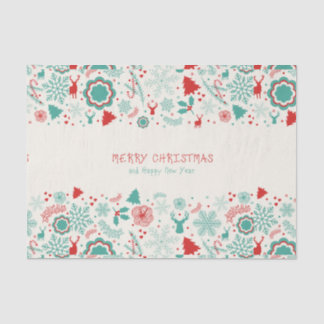 Papier Mousseline Superbe style Vintage Joyeux voeux de Noël