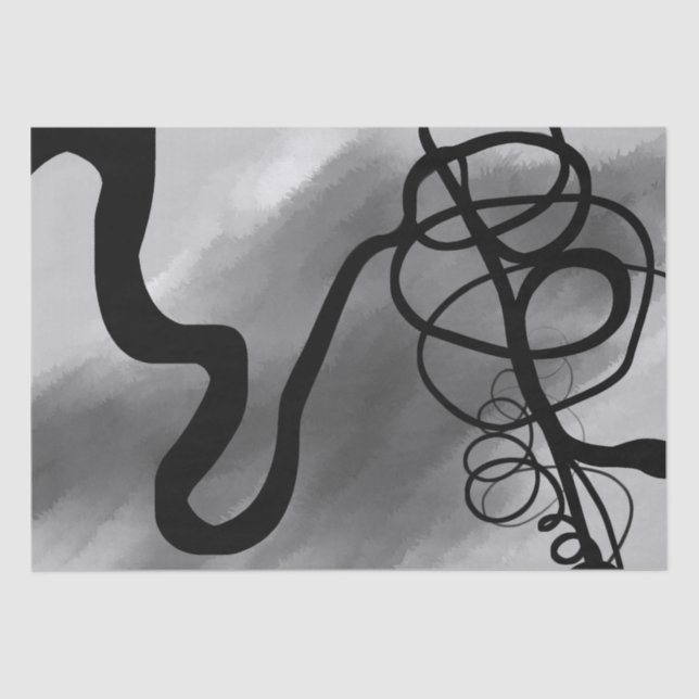 Papier Mousseline Sur la grille : gris Abstrait, noir et blanc (Recto)