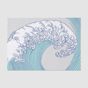 Papier Mousseline Surf asiatique japonais Vague Art Ocean Art