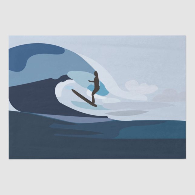 Papier Mousseline Surfer Plage Surf (Recto)