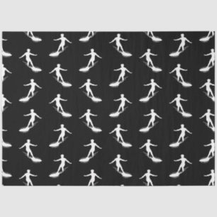 Papier Mousseline Surfeur Silhouette Surfboard Motif