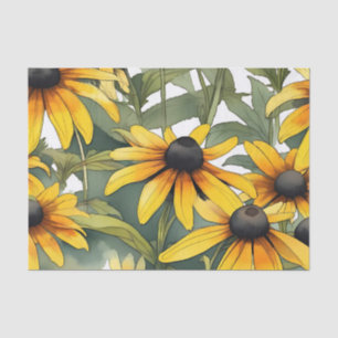 Papier Mousseline Susan Floral aux yeux noirs