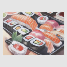 Sushi coloré sur plateau noir
