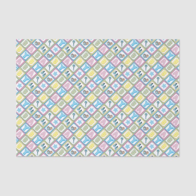 Papier Mousseline Sweet Baby Boy Carrés (Recto)