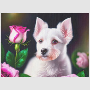 Papier Mousseline Sweet Chien Et Collection Rose