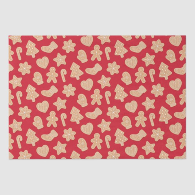 Papier Mousseline Sweet Christmas Gingerbread Motif de cookies (Recto)