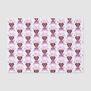 Papier Mousseline Sweet ONE Afro Puff bébé fille pourpre 1er anniver