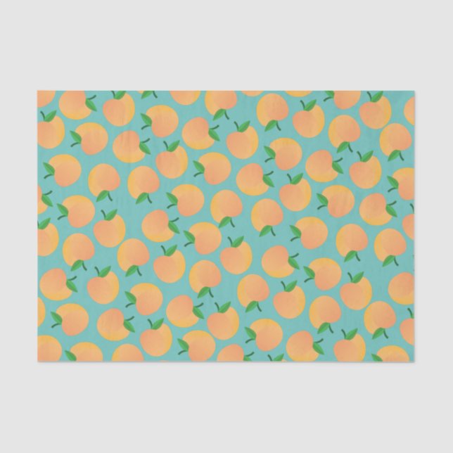 Papier Mousseline Sweet Peach Cute Fruit 1er Anniversaire Thème (Recto)